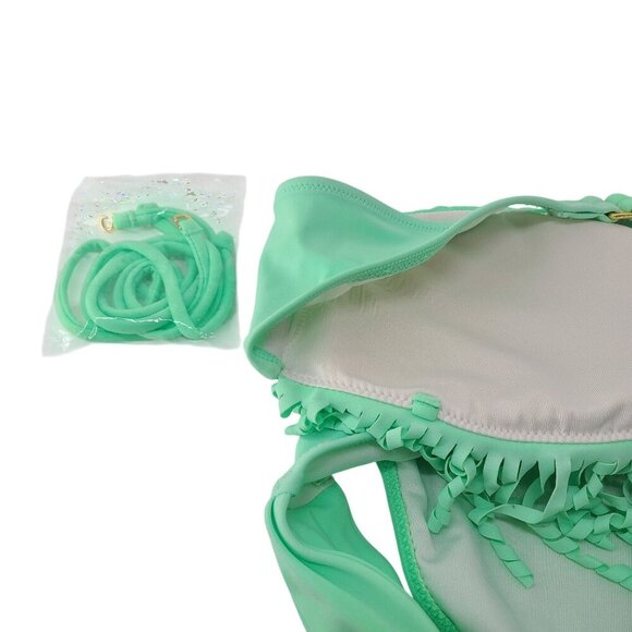 Victoria’s Secret Fringe Halter Bikini Womens Size small Adjustable Strap Padd - Picture 10 of 11